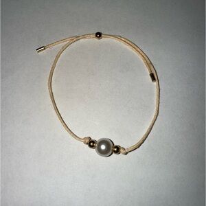 Elegant Pearl and Gold Bead Adjustable Bracelet